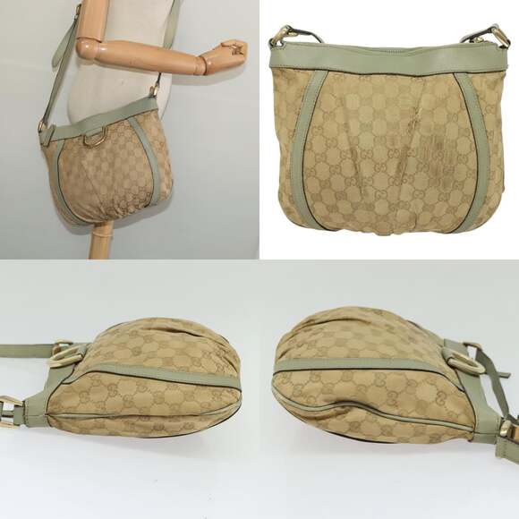 GUCCI GG Canvas Shoulder Bag Beige Gold - Picture 11 of 12